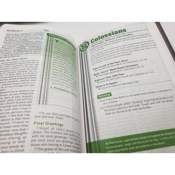 NIV Teen Study Bible Compact Edition Brown Leathersoft Small Print Lay-Flat - Picture 6 of 8